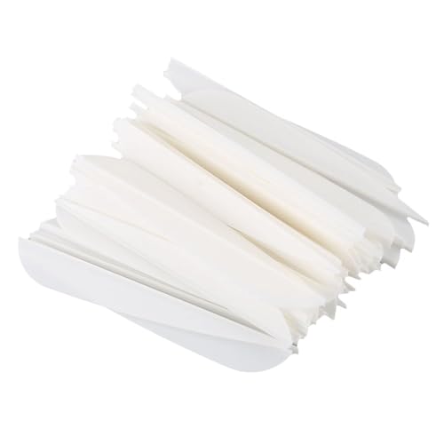 3 Inch White Plastic Arrow Vanes - 50 Pack Fletching Kit