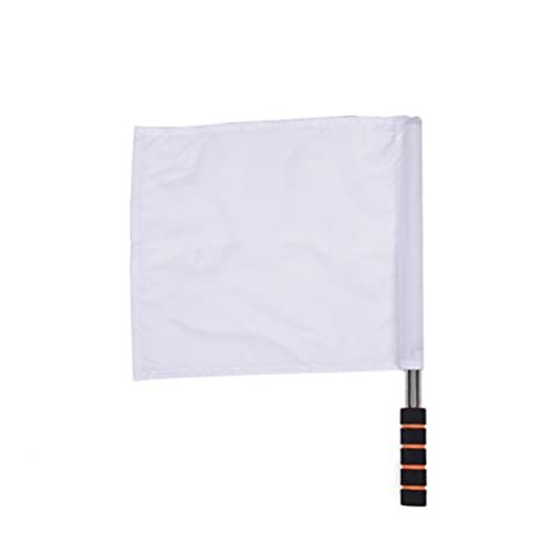 4-Pack Sports Referee Flags with Stainless Steel Poles - White