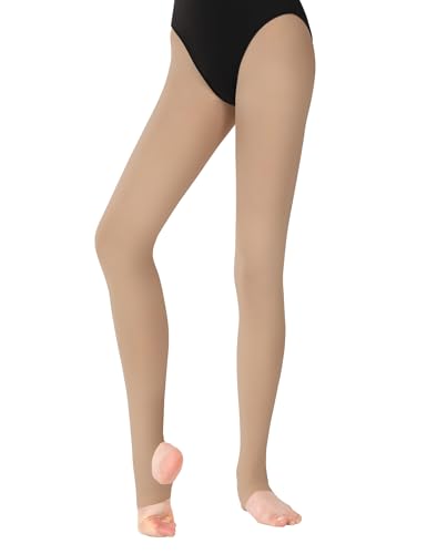 Stirrup Tights for Girls & Women - 60D Ultra Soft - Tan - 2-3T