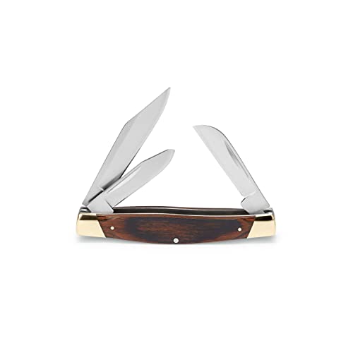 Buck Knives Stockman 3-Blade Folding Pocket Knife Brown Woodgrain US Made