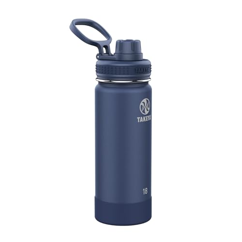 Takeya Actives 18oz Stainless Steel Insulated Water Bottle Midnight Blue