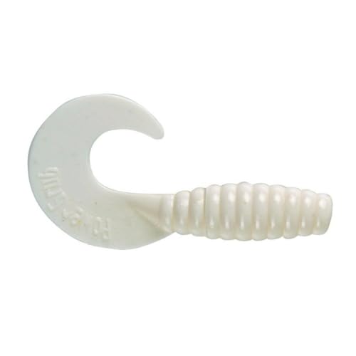 PowerBait Power Grubs Soft Plastic Fishing Lure - White, 2 Inch, 20 Count
