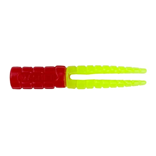 Crappie Fishing Split-Tail Grub Body - Red Chartreuse - 50 Pack
