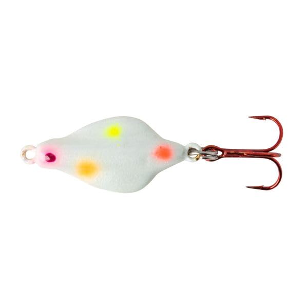 Rattl'n Flyer Jigging Spoon - 1 Inch Wonderbread Glow Ice Fishing Lure