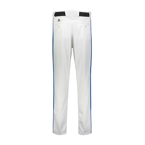 Russell Athletic Boys Youth Piped Baseball Pants - Large White/Royal