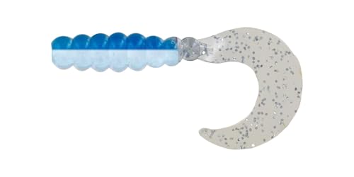 Fat Grub Soft Plastic Fishing Lure - 2-Inch, Blue/Silver, 10-Pack
