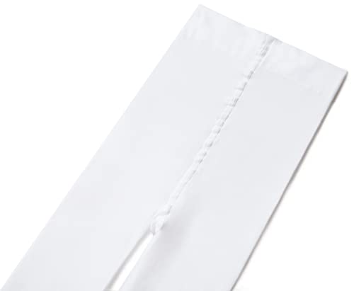 Footed Ballet Tights for Girls - 1 Pair, White, 6-8 Years