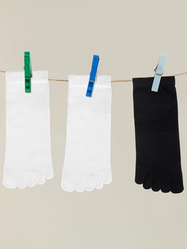 Bencailor Cotton Toe Socks for Women & Men - Quarter-Crew, Size 8-11, Classic Style