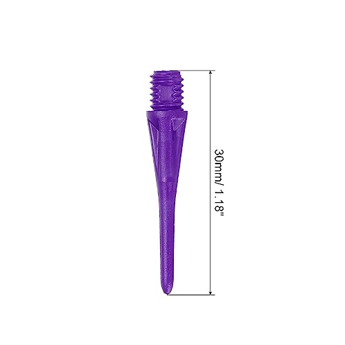 PATIKIL Purple Plastic Dart Tips 2BA Thread Soft Dart Replacement Accessories