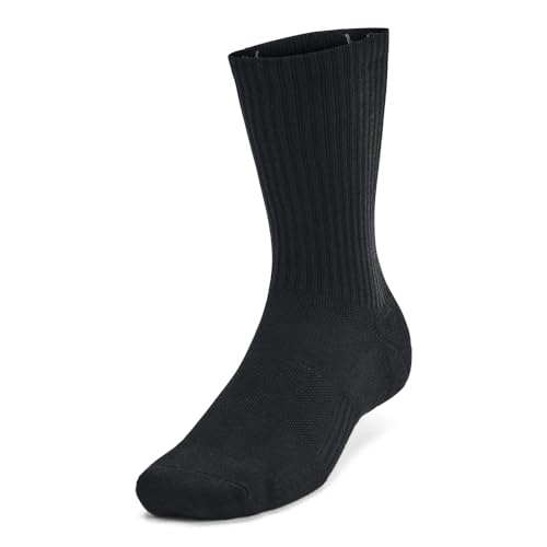 Under Armour Unisex Training Cotton Crew Socks Multipack X-Large Black/Black/White (6 pairs)