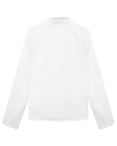 Boys Toddler Rash Guard Long Sleeve Zip Up - White, Large