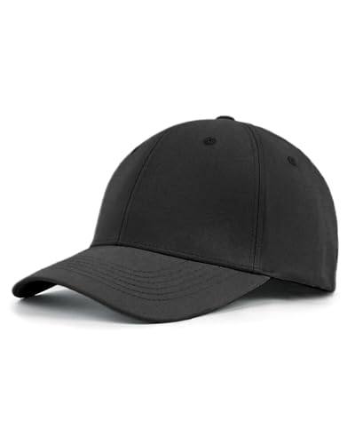 XXL Fitted Baseball Cap for Men Big Heads Black | Cotton, Closed Back, Stretch Fit, X-Large-XX-Large