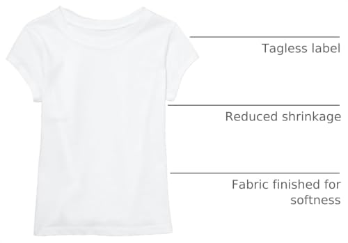 Girls Basic Short Sleeve Layering Tee - Large, White