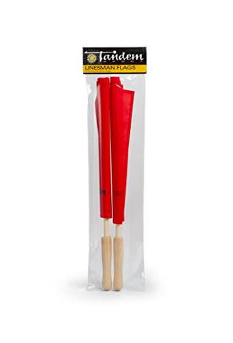Linesman Flags - Set of 2 Referee Flags with Wooden Handles