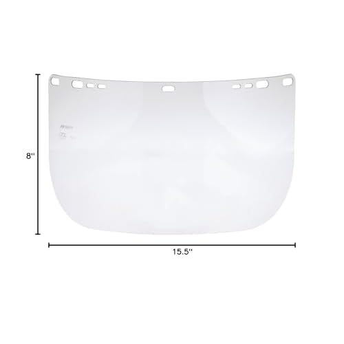 Jackson Safety Faceshield Window for Jackson Safety Headgear, 8" x 15.5" x 0.04", PETG, Unbound, Clear (Case of 12), 29104