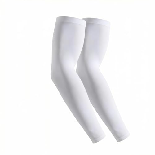Cooling Arm Sleeves - UV Protection Compression Sleeves - White