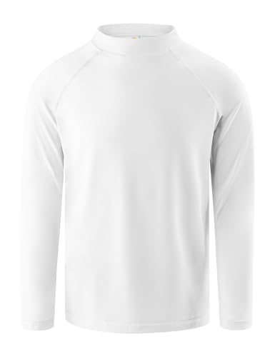 OYJ Toddler Boys White Long Sleeve Rash Guard Swim Shirt UPF 50 SPF 4T