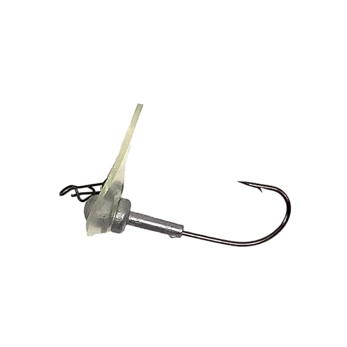 FISH LUCKE Scrounger Jig Head 1/4 oz 2/0 Hook – Realistic Swimming Action for Soft Plastics