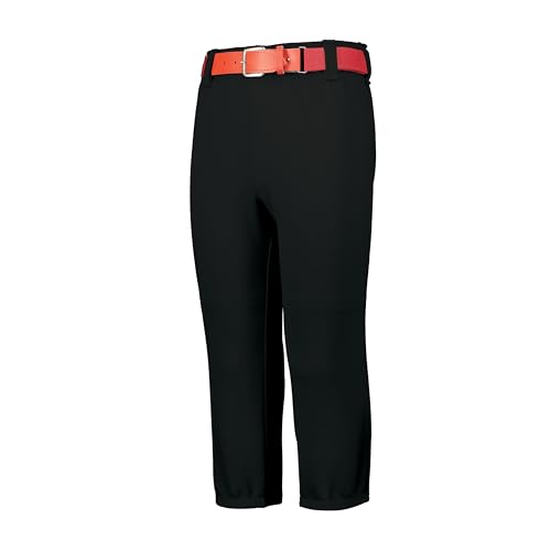 Youth Baseball Pants with Belt Loops & Pockets - Augusta Sportswear Large Black