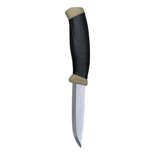 Morakniv Companion Fixed Blade Outdoor Knife - Desert Tan, 4.1-Inch Stainless Steel Blade