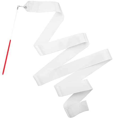 HiUnicorn White 12PCS Dance Ribbons for Kids 4th of July Celebrations & Gymnastics