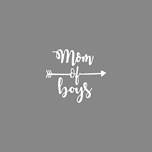 Boy Mom Vinyl Decal Sticker - White | 5.5" x 5" Pack of 1
