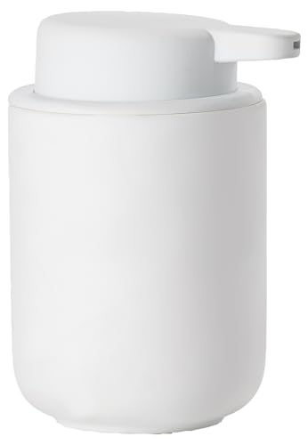 Zone Denmark Ume White Shampoo Dispenser – 8 oz, H 5" x Dia 3.3"