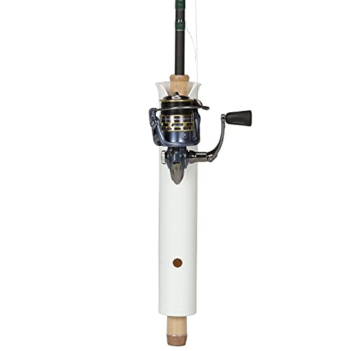9-Inch PVC Fishing Rod Holder - White Storage Tube for 1.75-Inch Rod Grips
