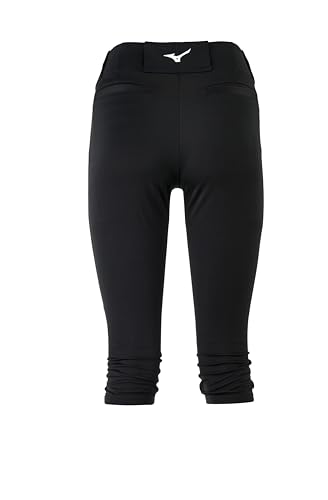 Mizuno Youth Girl's Prospect Softball Pants Medium Black - Durable & Moisture-Wicking