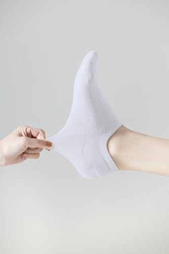 No Show Socks for Women - Cotton Thin Low Cut Non Slip Liner - 6 Pairs in White/Black/Gray