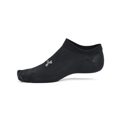 Essential No Show Socks 6 Pack - Large Black & Castlerock