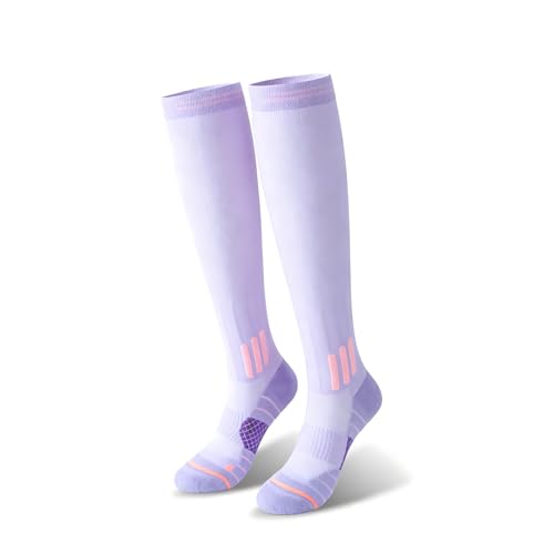 Purple NinetoFiveLife Compression Socks for Women – Knee High Running & Yoga Socks