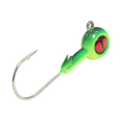 Tungsten Fishing Jig for Walleye, Bass & Panfish - Black, 1/4 Oz 2/0 Hook, 2/Card