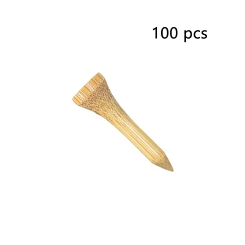 100 Count Natural Hardwood Golf Tees - 1-1/2 Inch, Natural Color