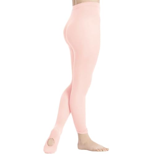 Convertible Ballet Tights for Girls - Ballet Pink, 8-10 Years