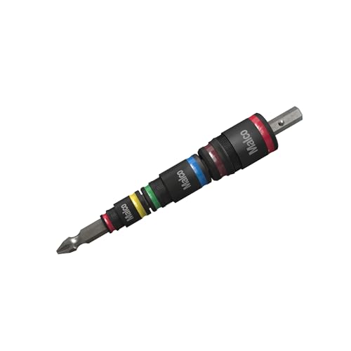 Malco 7-in-1 C-RHEX Flip Bit Socket Set with 3 cleanable, reversible, and stackable, color-coded sockets featuring an ultra-powerful magnet and a #2 Phillips integrated driver head. Impact Rated.