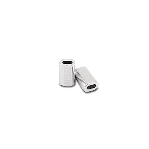 Aluminum Fishing Line Crimp Sleeves - 1.2mm ID, 50 Pack