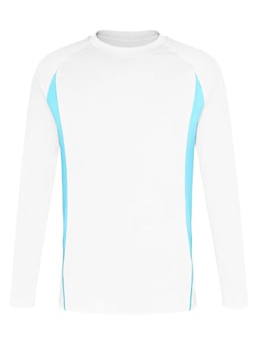 Boys Long Sleeve Rash Guard Swim Shirt - 11-12 Years White