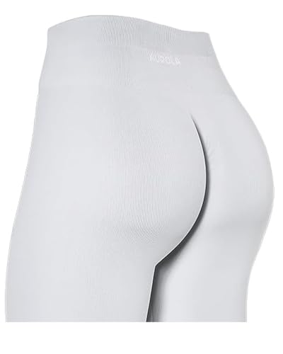 AUROLA Women's Power Workout Shorts with Tummy Control - Pack of Small, Black/Natural/Blanc De Blanc, Squat Proof, Seamless Active Shorts