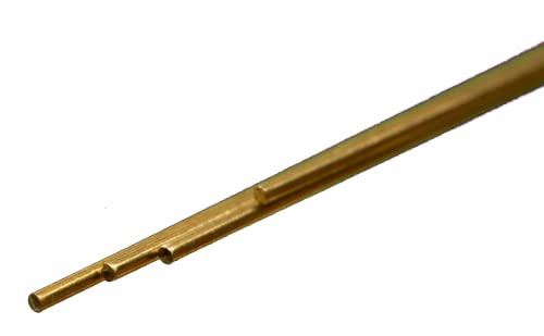 Brass Rods - 3/64" OD x 12" Long - 4 Pack for DIY Crafts