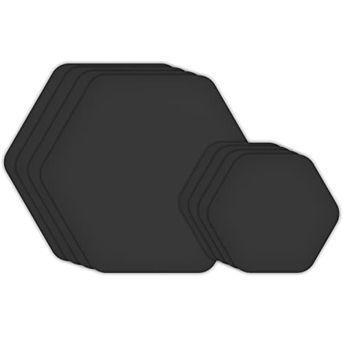 Peel-and-Stick Repair Patches, 2.5" & 1.5" Hex, Black - 8 Count