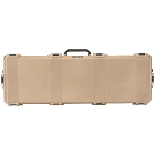 Pelican V800 Vault Double Wheeled Scoped Rifle Case - Tan with 10 Splatter Targets