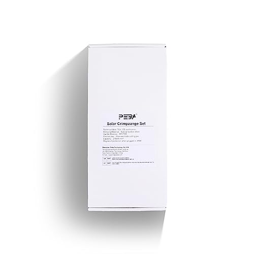 PEBA Crimping Tool Kit, Solar Crimper for AWG 16-10 Solar Panel Cable Wire, with 6 Pairs IP68 Solar Connectors and 1 Pair Solar Connector Spanner Wrench | Ratchet Crimp Tool Kit - Solar Installation