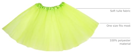 Neon Tulle Tutu Skirt for Women - One Size, Light Green