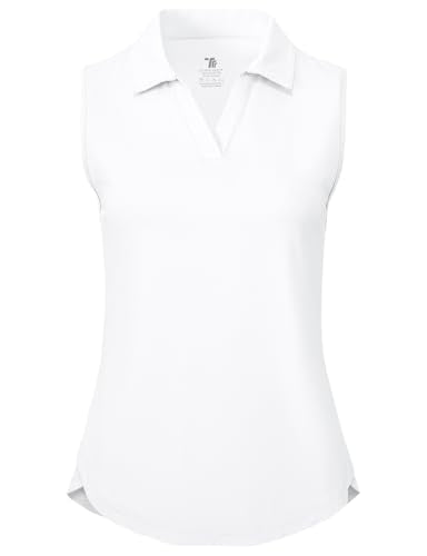 Women's Sleeveless Golf Polo Shirt - Quick Dry V Neck Tank Top UPF 50+