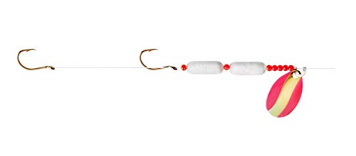 Floating Worm Harness Spinner Rig Fishing Lure - Pink/Gold
