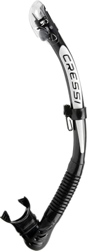 Cressi Adult Foldable Dry Snorkel - Alpha Ultra Dry, Black/White, Made in Italy
