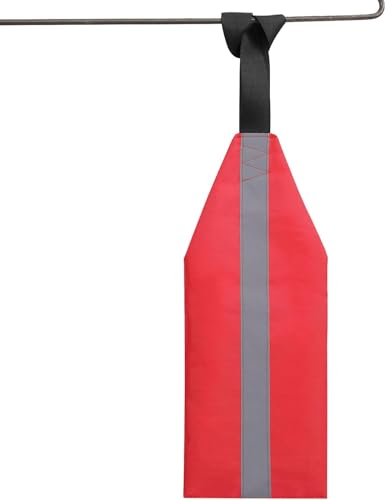 Kayak Safety Warning Flag with Reflective Strips - Red