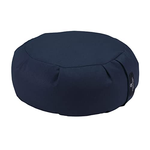 Zafu Meditation Cushion - Organic Buckwheat Filled, Blue