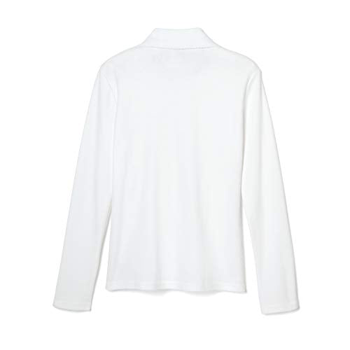 Girls' Long Sleeve Ruffle Collar Polo Shirt - 2T / White